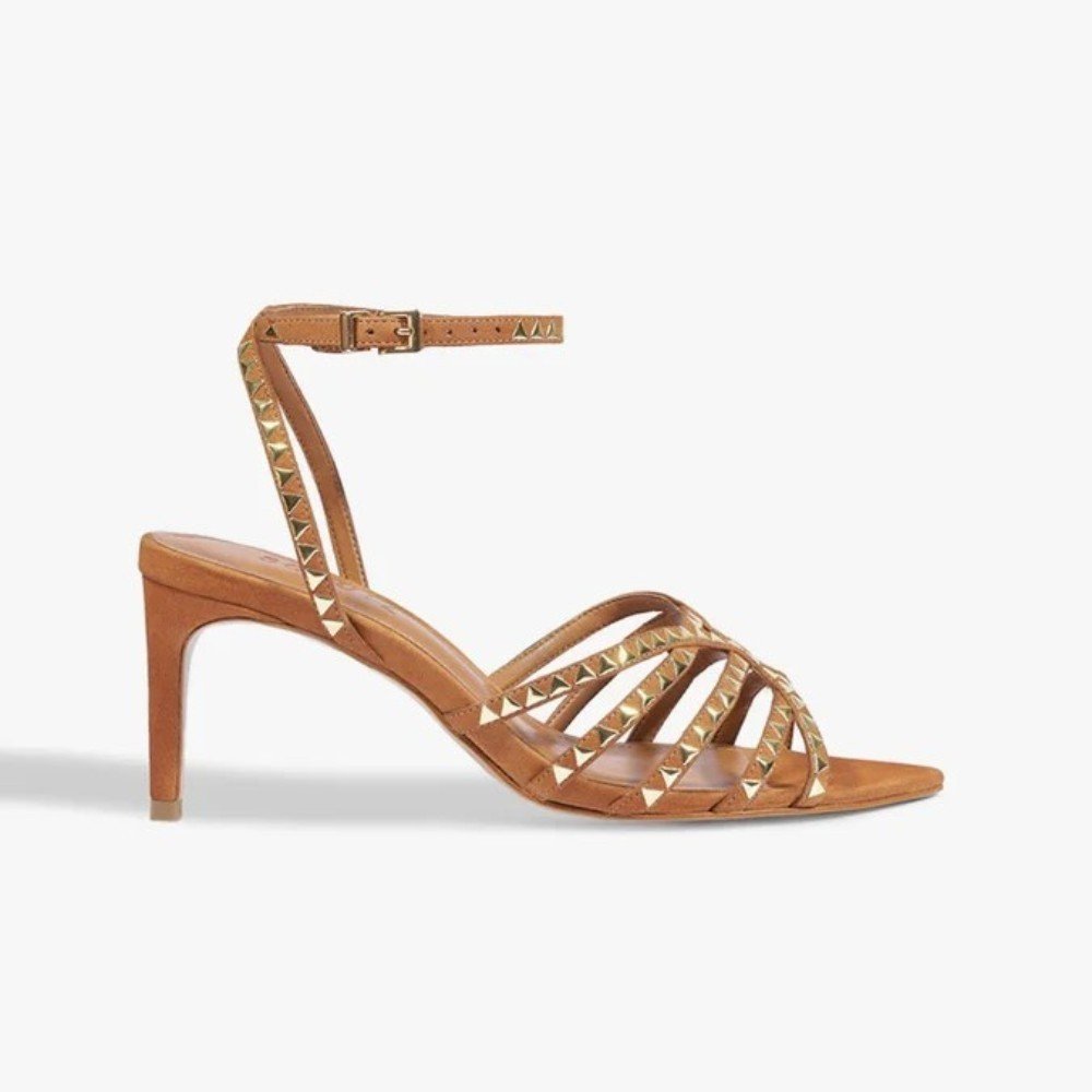 Sandália Feminina Schutz Millão Couro Spikes