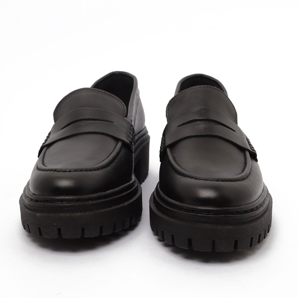 Mocassim Sapato Da Corte Tratorado Couro Preto 7
