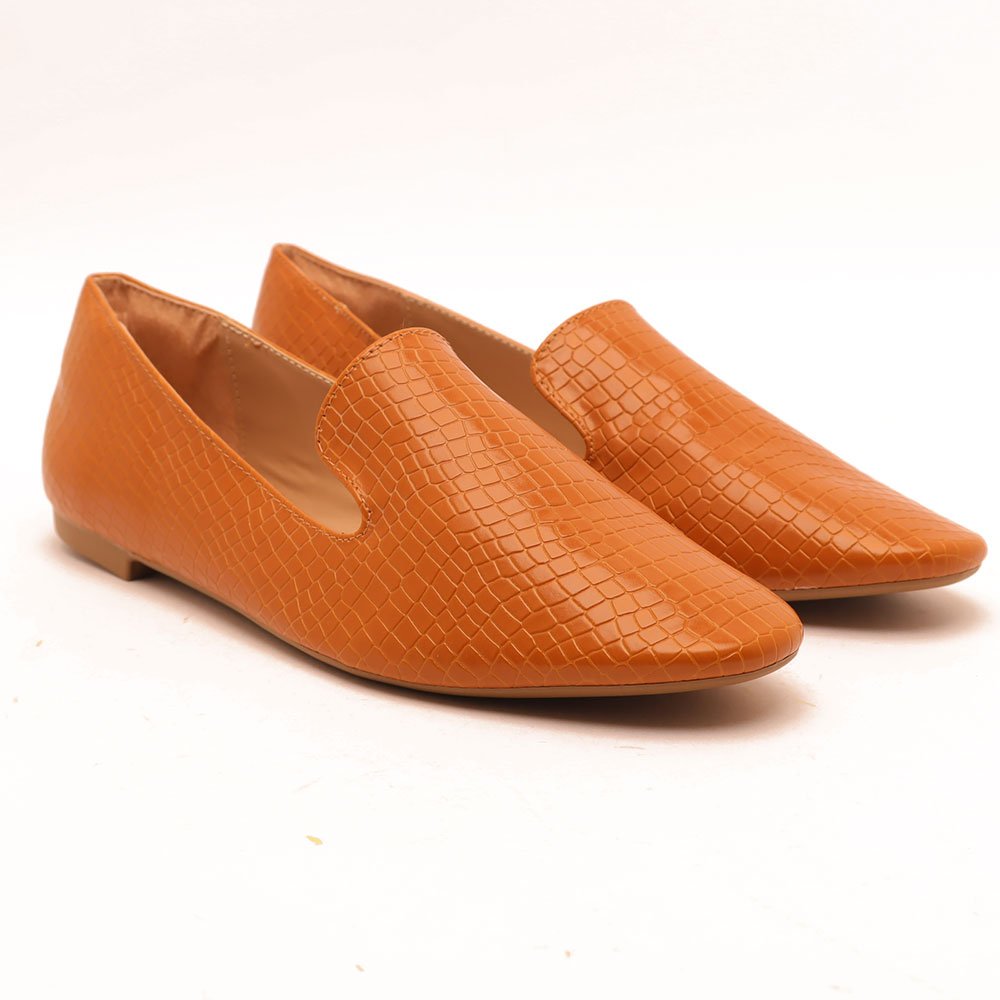Mocassim Sapato da Corte Flat Bico Oval Caramelo 3
