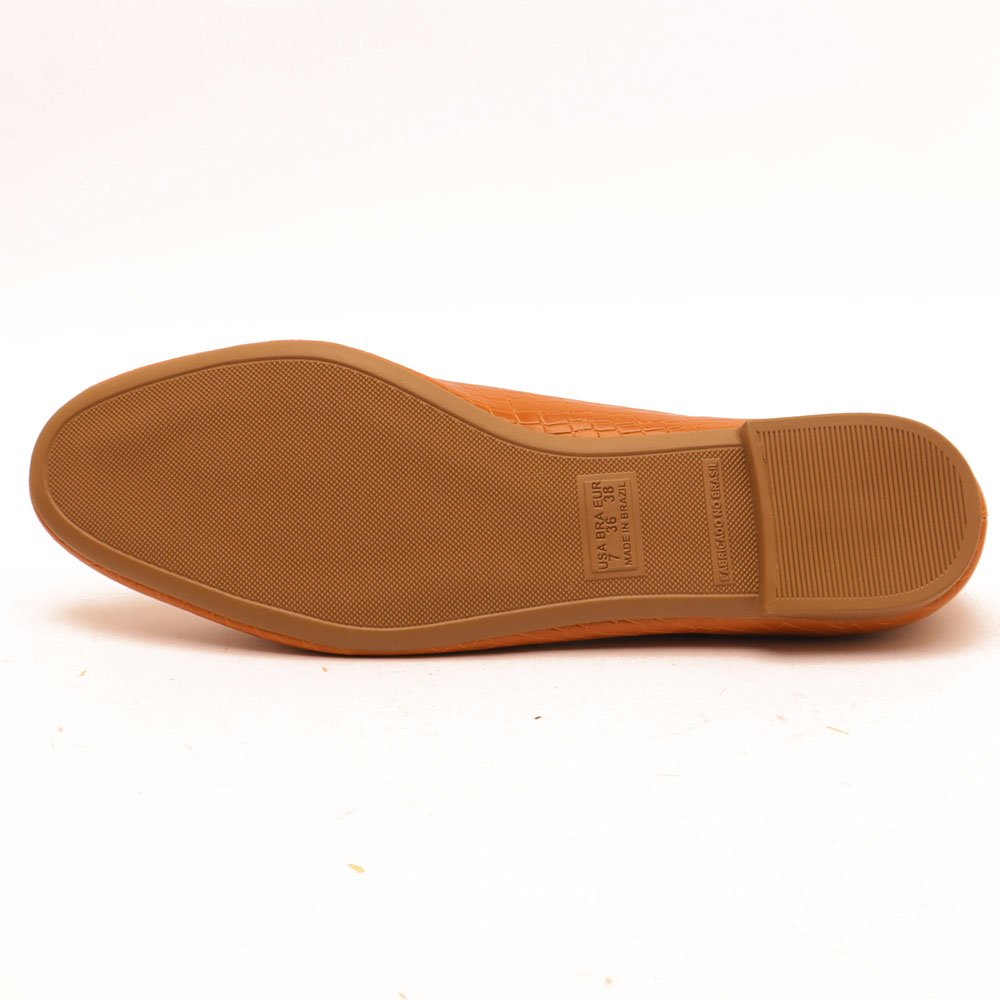 Mocassim Sapato da Corte Flat Bico Oval Caramelo 8
