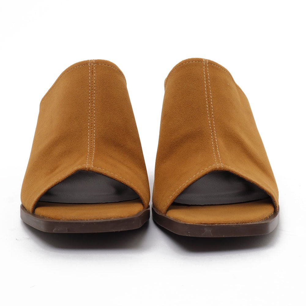 Tamanco Sapato Da Corte Salto Bloco Alto Nobuck Couro Caramelo 7