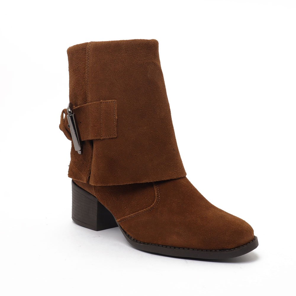 Bota Feminina Sapato Da Corte Salto Bloco Médio Capa Caramelo 2
