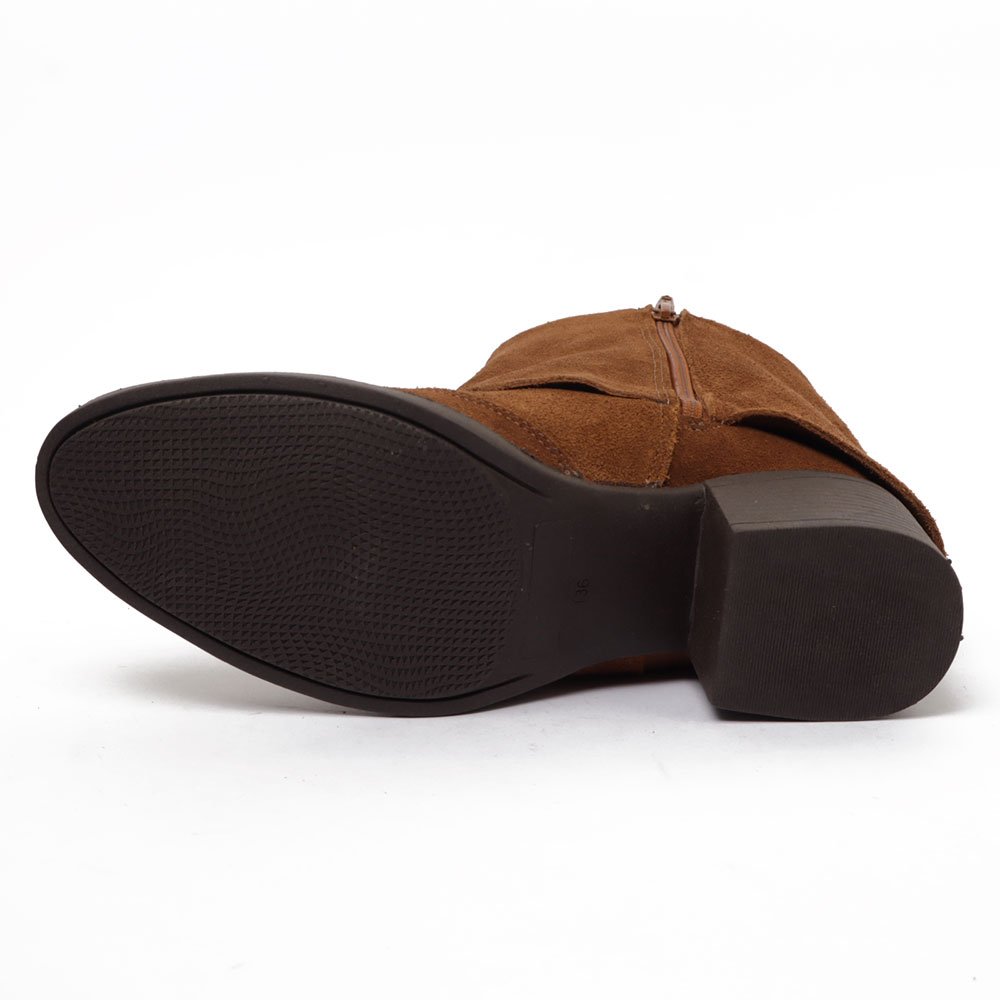 Bota Feminina Sapato Da Corte Salto Bloco Médio Capa Caramelo 10