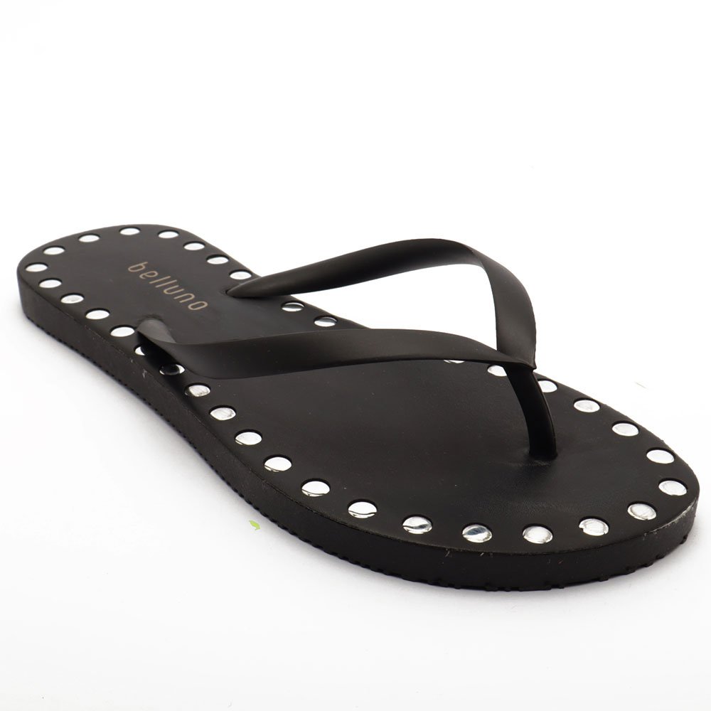 Chinelo Feminino Belluno Havaí Tachas Preto 2