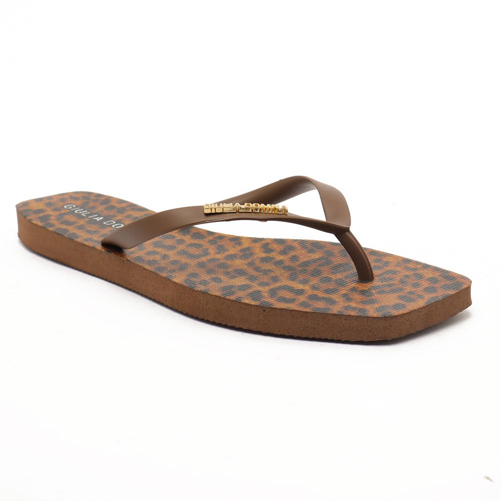 Chinelo Giulia Domna Havaí Animal Print Onça 3