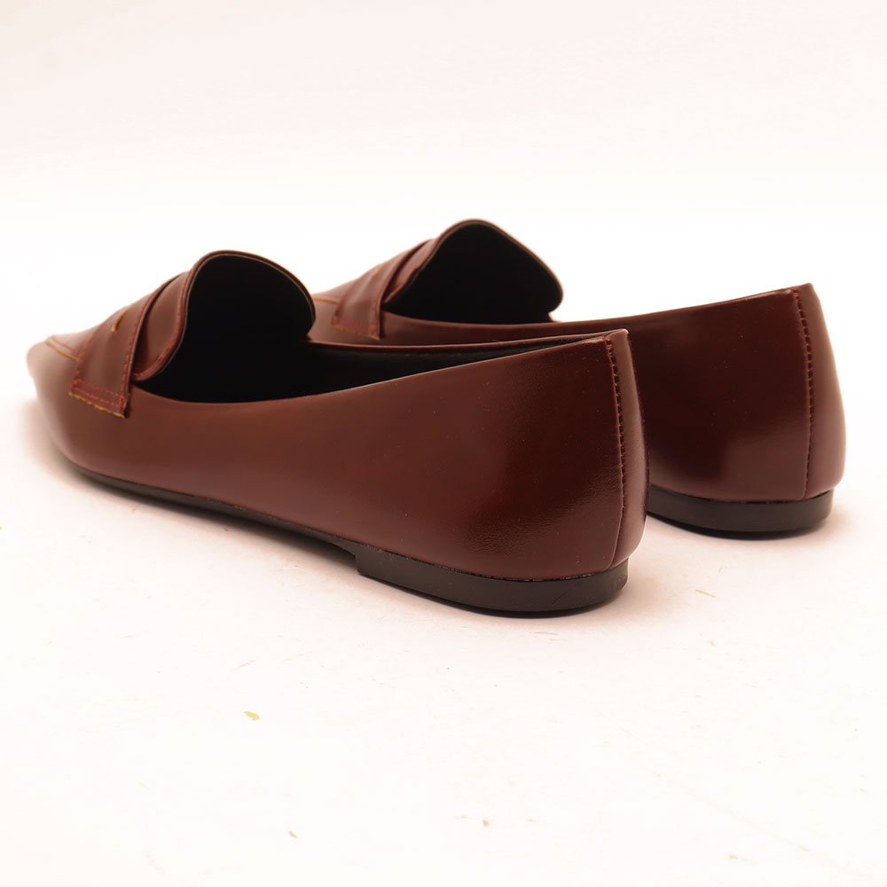 Mocassim Sapato da Corte Bico Fino Olho de Gato Marrom 4