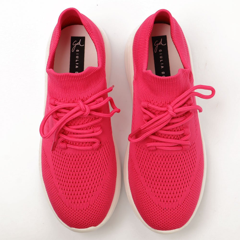 Tênis Knit Giulia Domna Cadarço Rosa 5