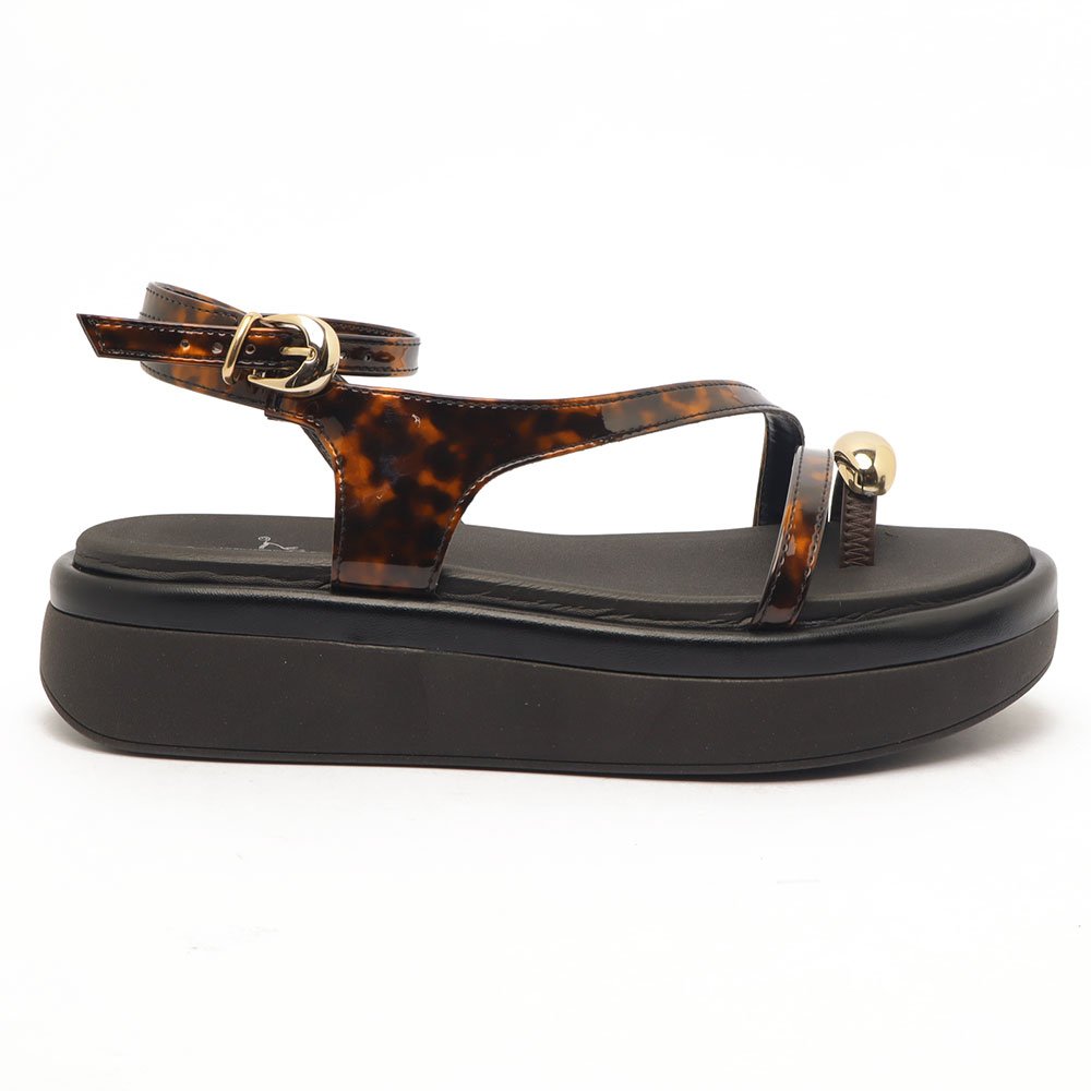 Papete Feminina Sapato Da Corte Flatform Estampada