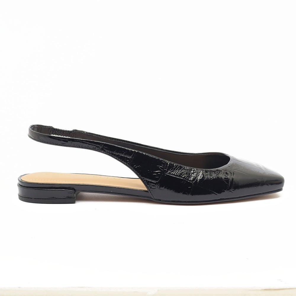 Sapatilha Slingback Cecconello Bico Quadrado Preto 1