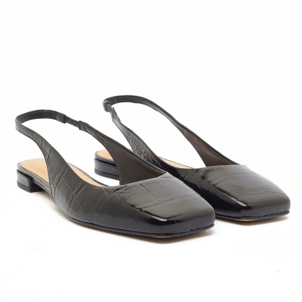 Sapatilha Slingback Cecconello Bico Quadrado Preto 3