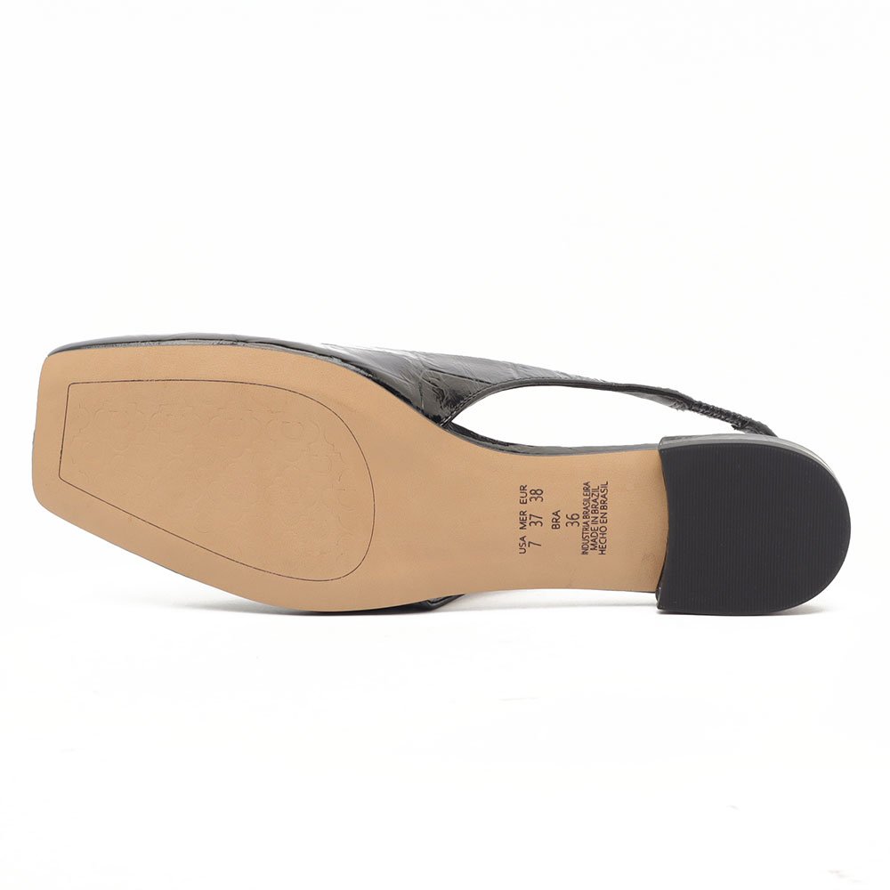 Sapatilha Slingback Cecconello Bico Quadrado Preto 10