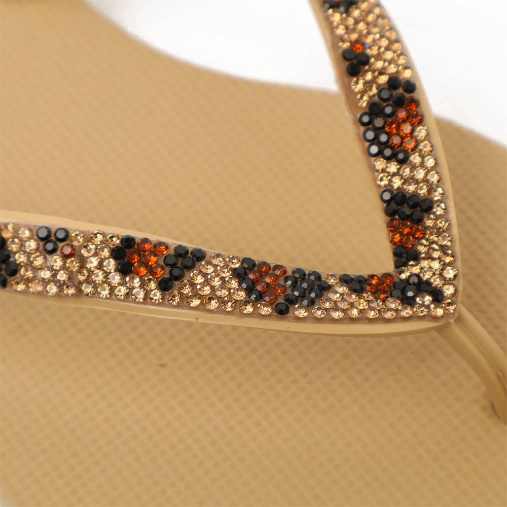 Chinelo Giulia Domna Havaí Strass Bege 2