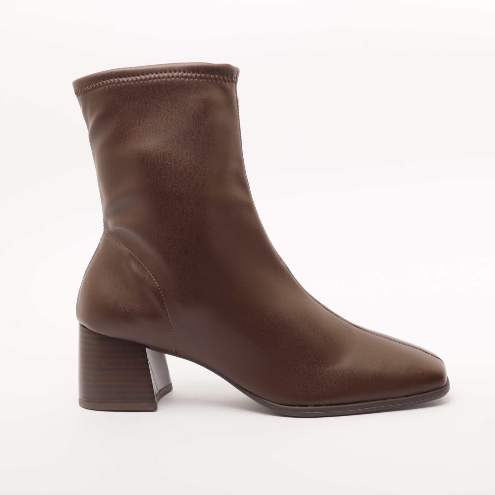 Bota Feminina Giulia Domna Salto Bloco Médio Cano Baixo Strech