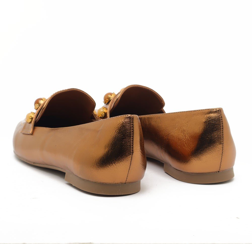 Mocassim Belluno Flat Pedras Bronze 4