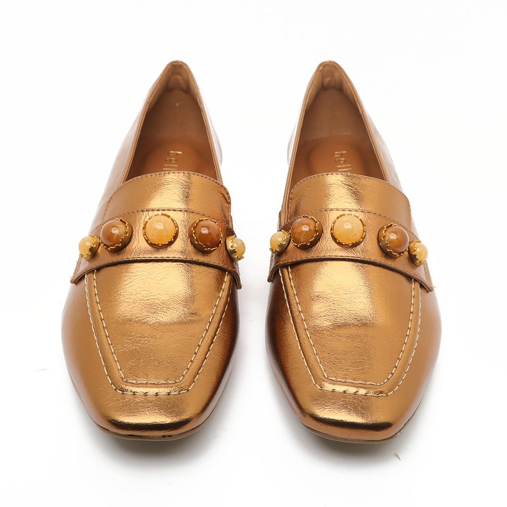 Mocassim Belluno Flat Pedras Bronze 5