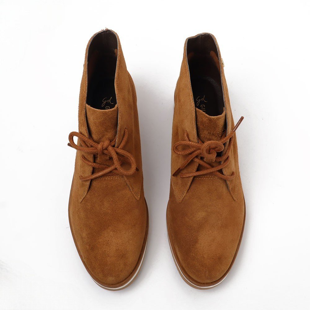 Bota Giulia Domna Cano Curto Nobuck Couro - Produto 56 Caramelo 5