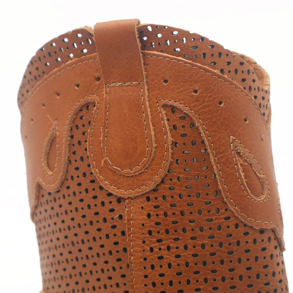 Bota Feminina Sapato Da Corte Couro Salto Bloco Baixo Cano Médio Country -Produto 05 Caramelo 9