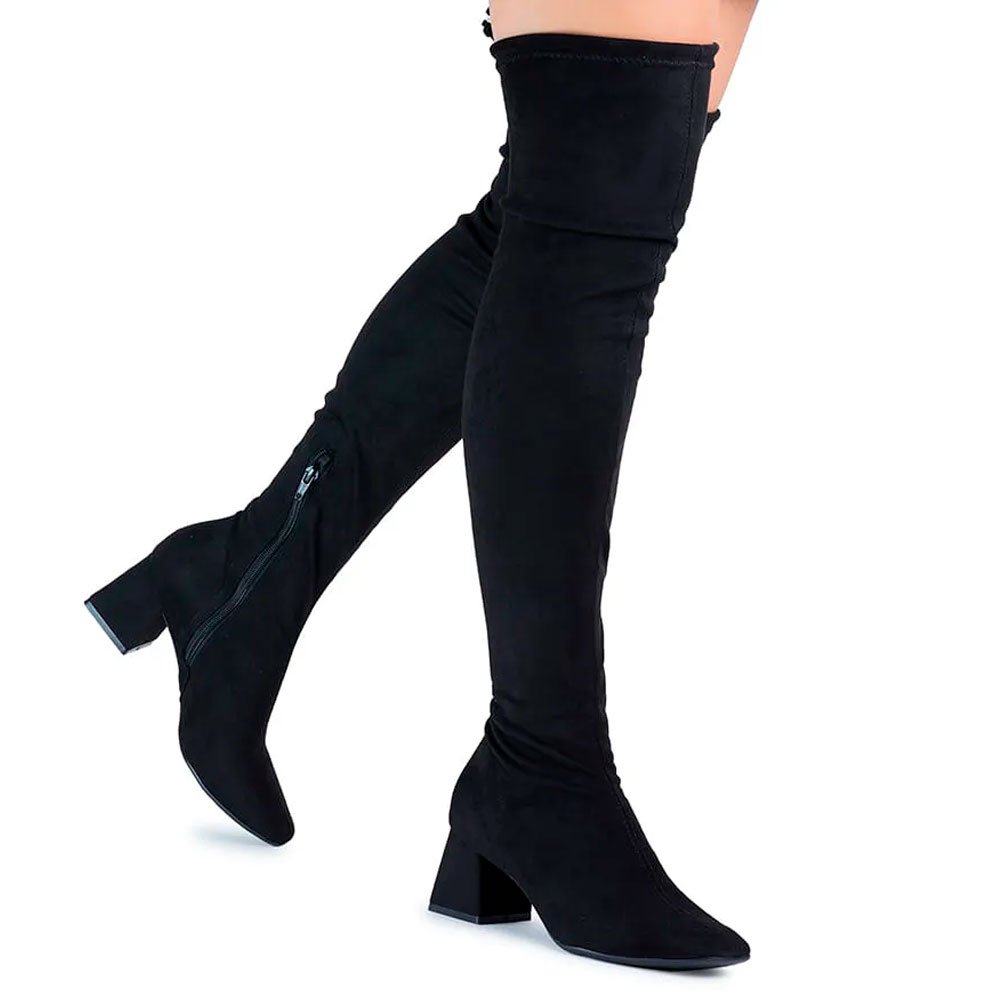 Bota Feminina Sapato Da Corte Over Salto Bloco - Produto 51 Preto 2