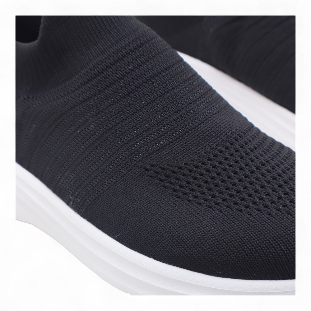 Tênis Giulia Domna Knit Calce Fácil Ultra Leve Preto 6