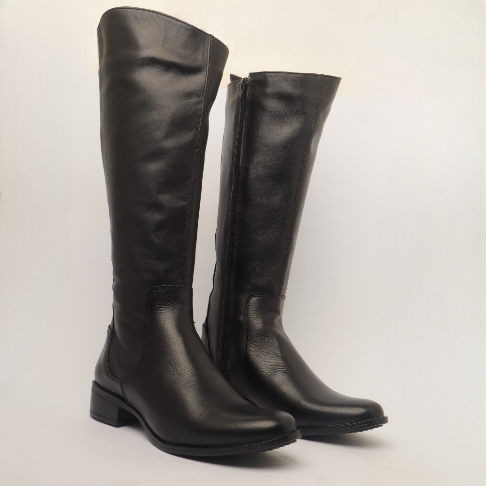 Bota Feminina Sapato Da Corte Montaria Couro Preto 5