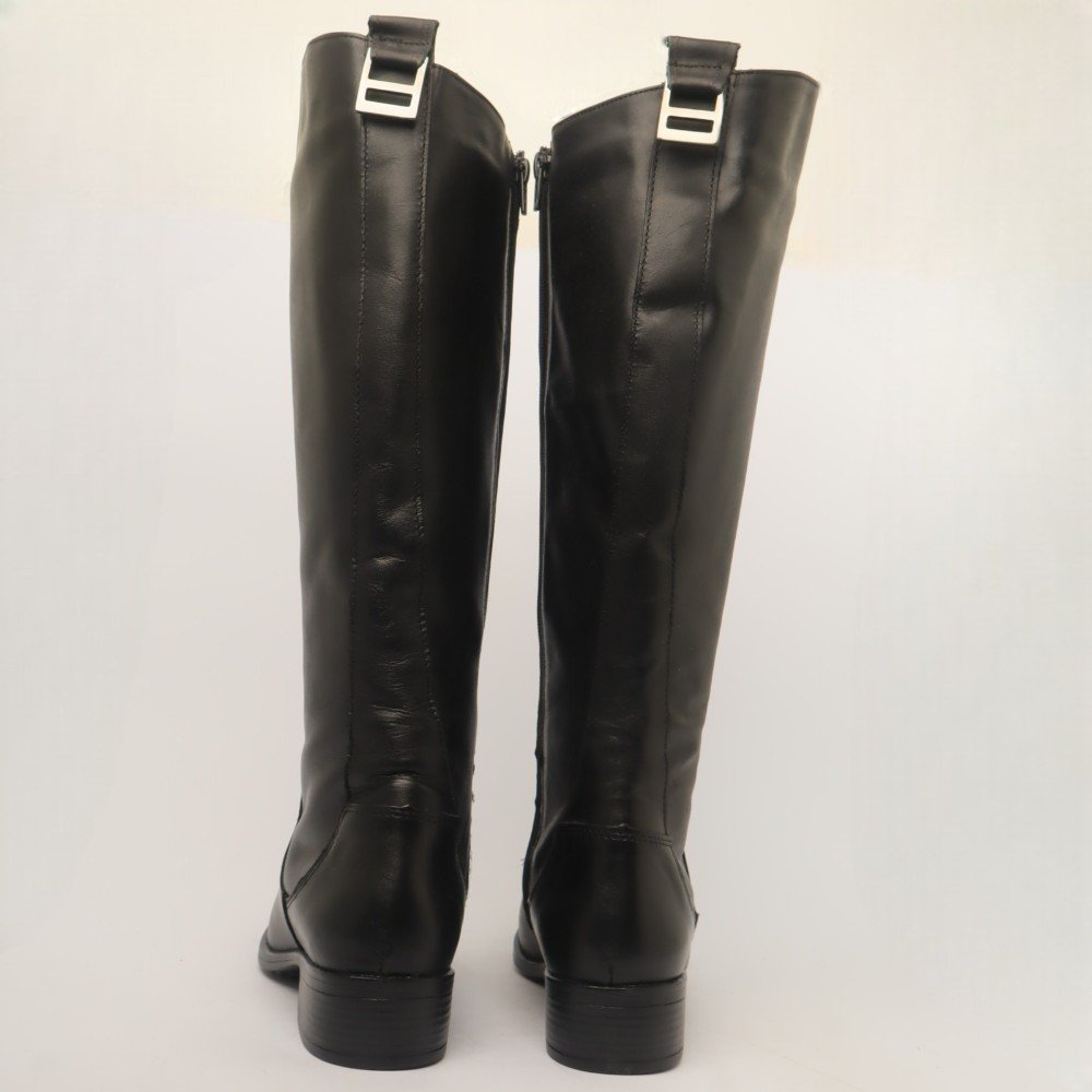Bota Feminina Sapato Da Corte Montaria Couro Preto 7