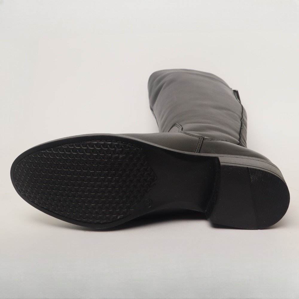 Bota Feminina Sapato Da Corte Montaria Couro Preto 2