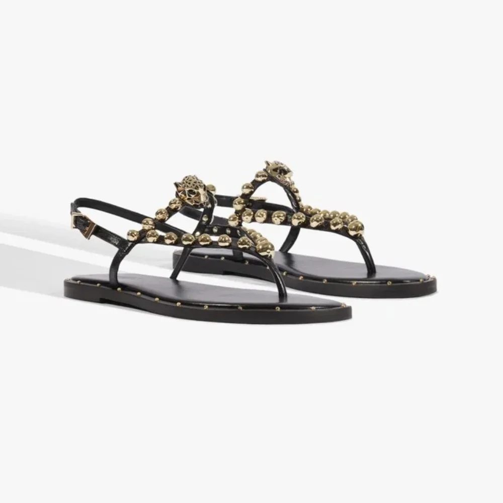 Sandália Flat Schutz Leoness Couro Preto 2