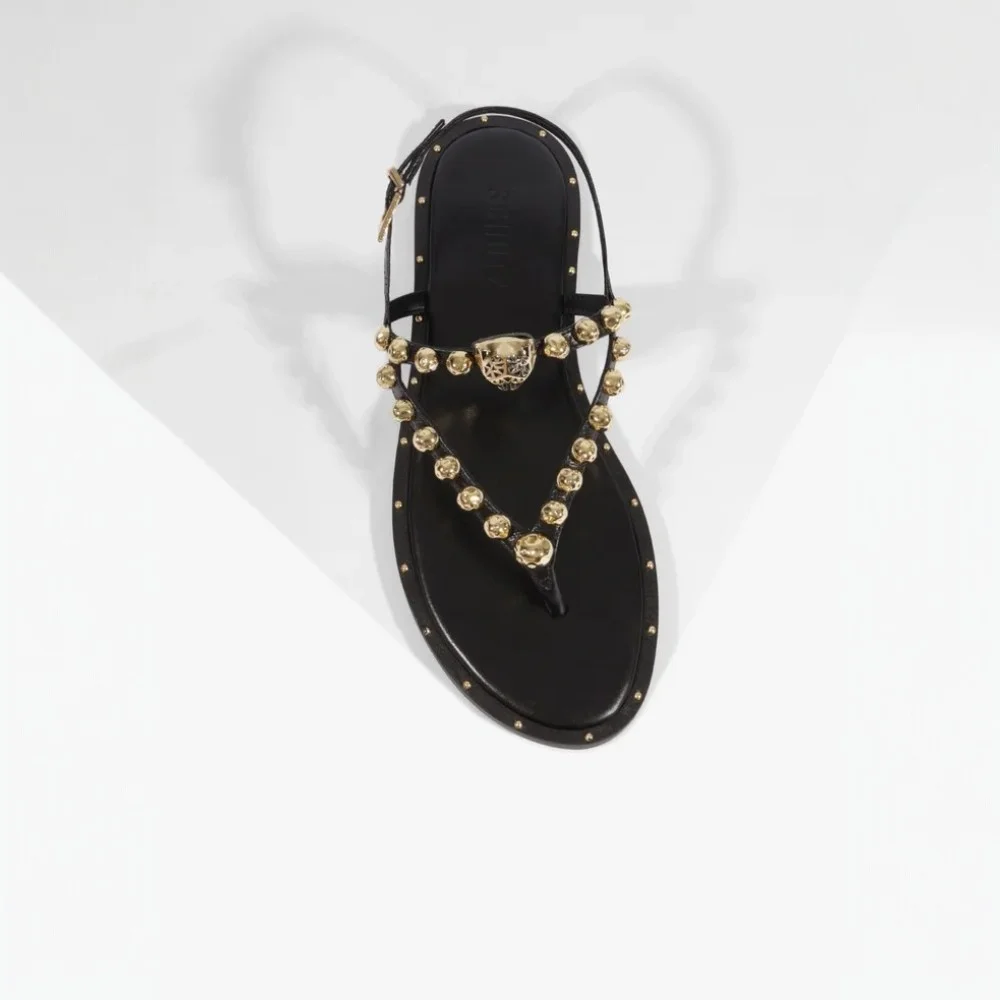 Sandália Flat Schutz Leoness Couro Preto 4