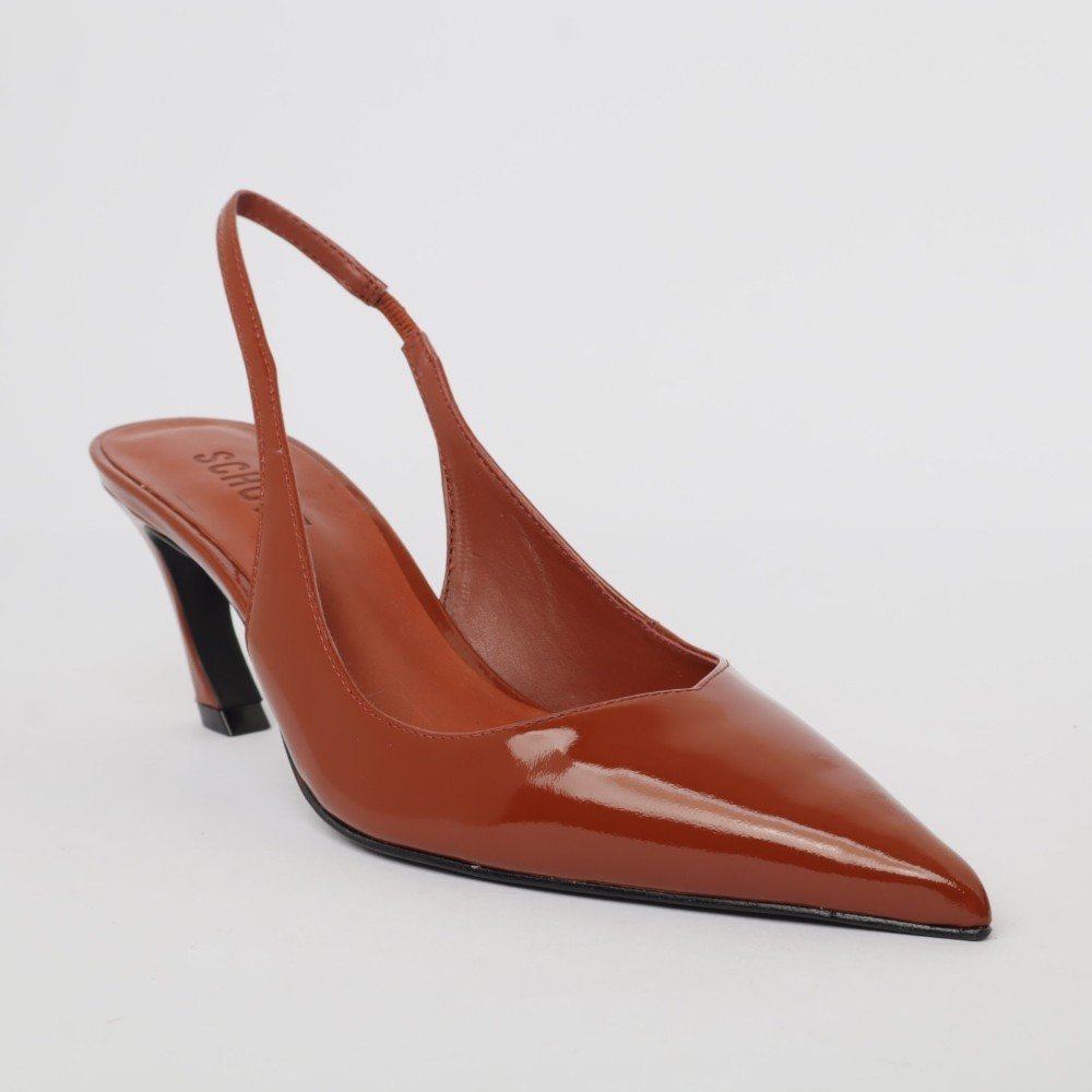 Slingback Schutz Salto Médio Bico Fino Marrom 2