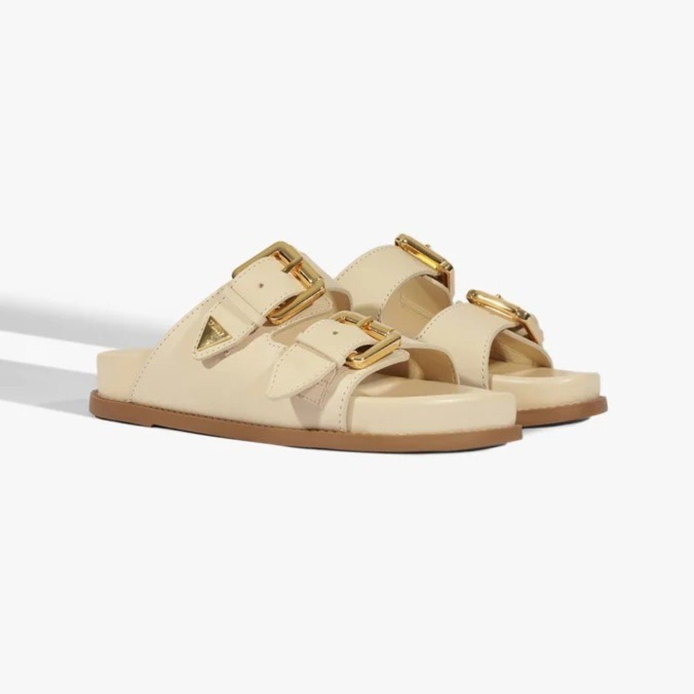 Papete Schutz Flatform Tira Dupla Off White 3