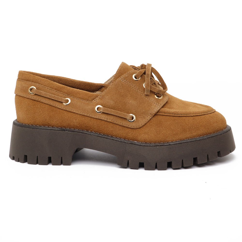 Mocassim Feminino Cecconello Couro Sola Alta Cadarço