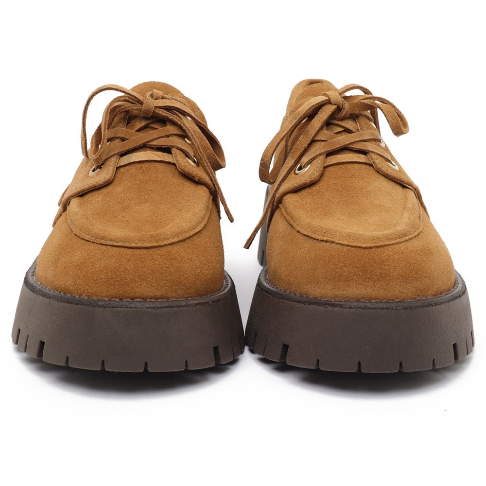 Mocassim Feminino Cecconello Couro Sola Alta Cadarço Caramelo 6