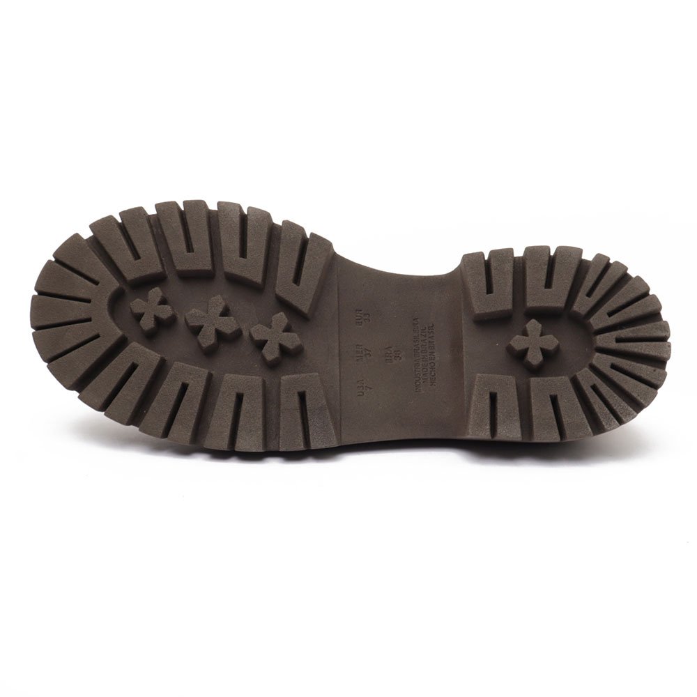 Mocassim Feminino Cecconello Couro Sola Alta Cadarço Caramelo 9