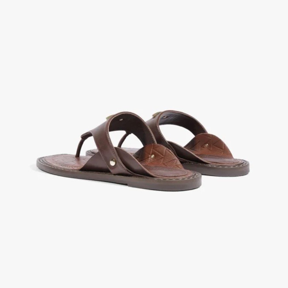 Rasteira Flat Schutz Shield Couro Marrom 2
