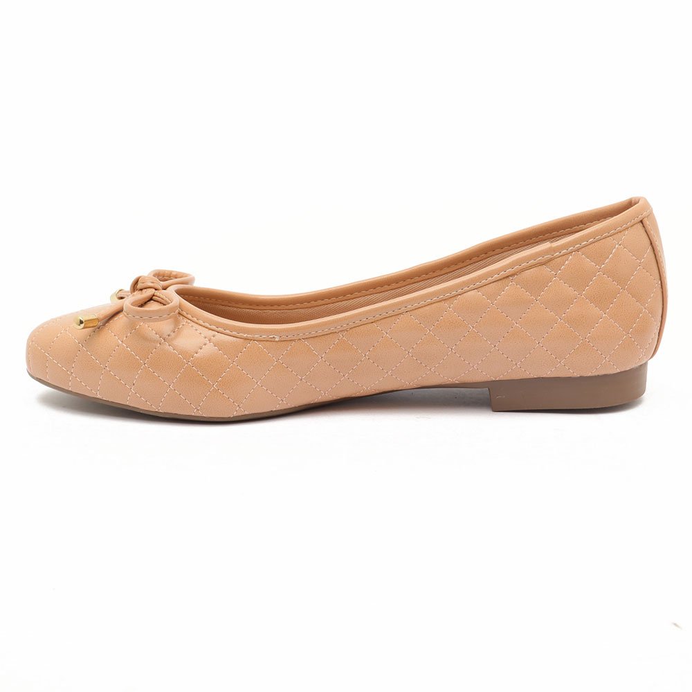 Sapatilha Belluno Bico Oval Matelassê Laço Nude 6