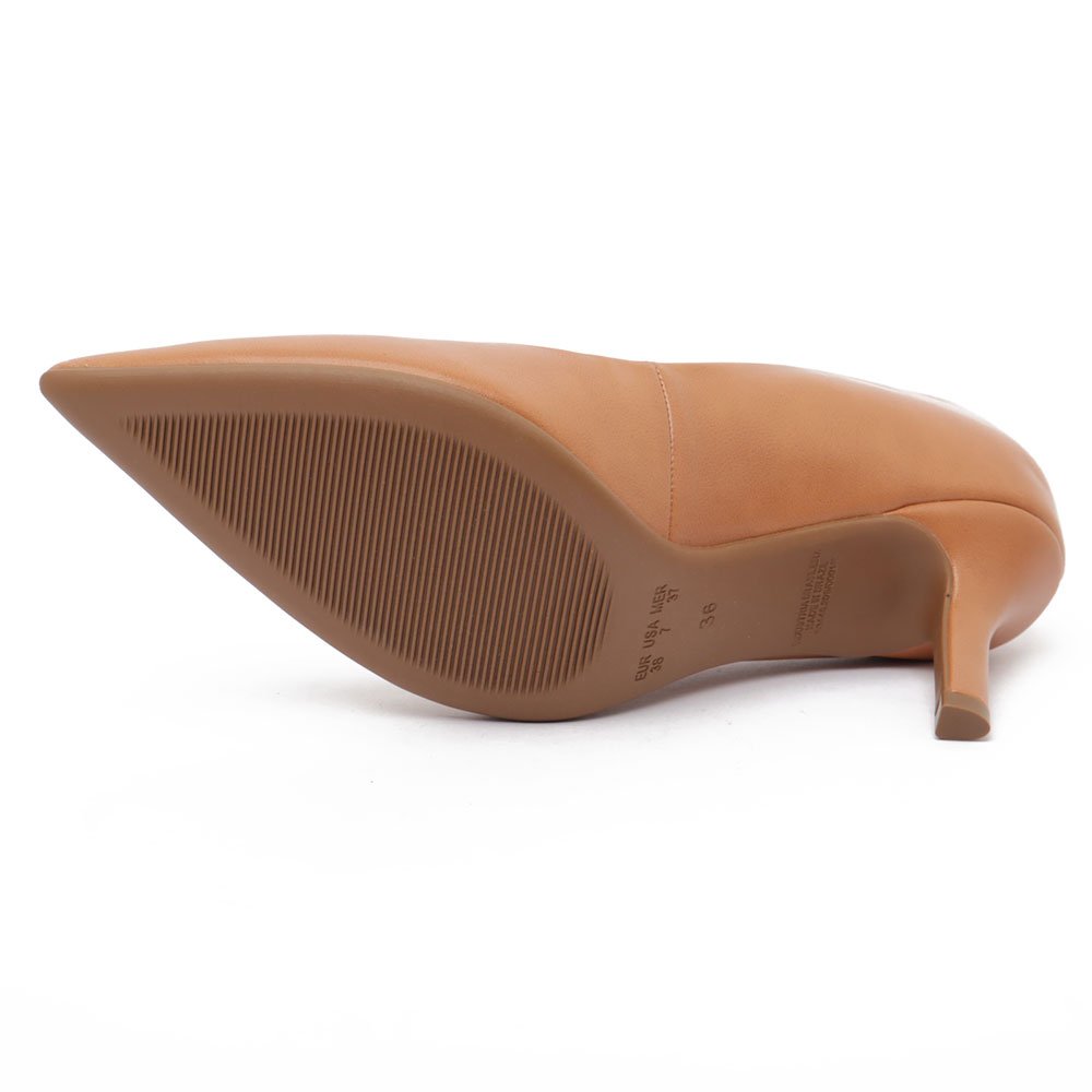 Scarpin Sapato Da Corte Salto Médio Fino Liso Nude 9