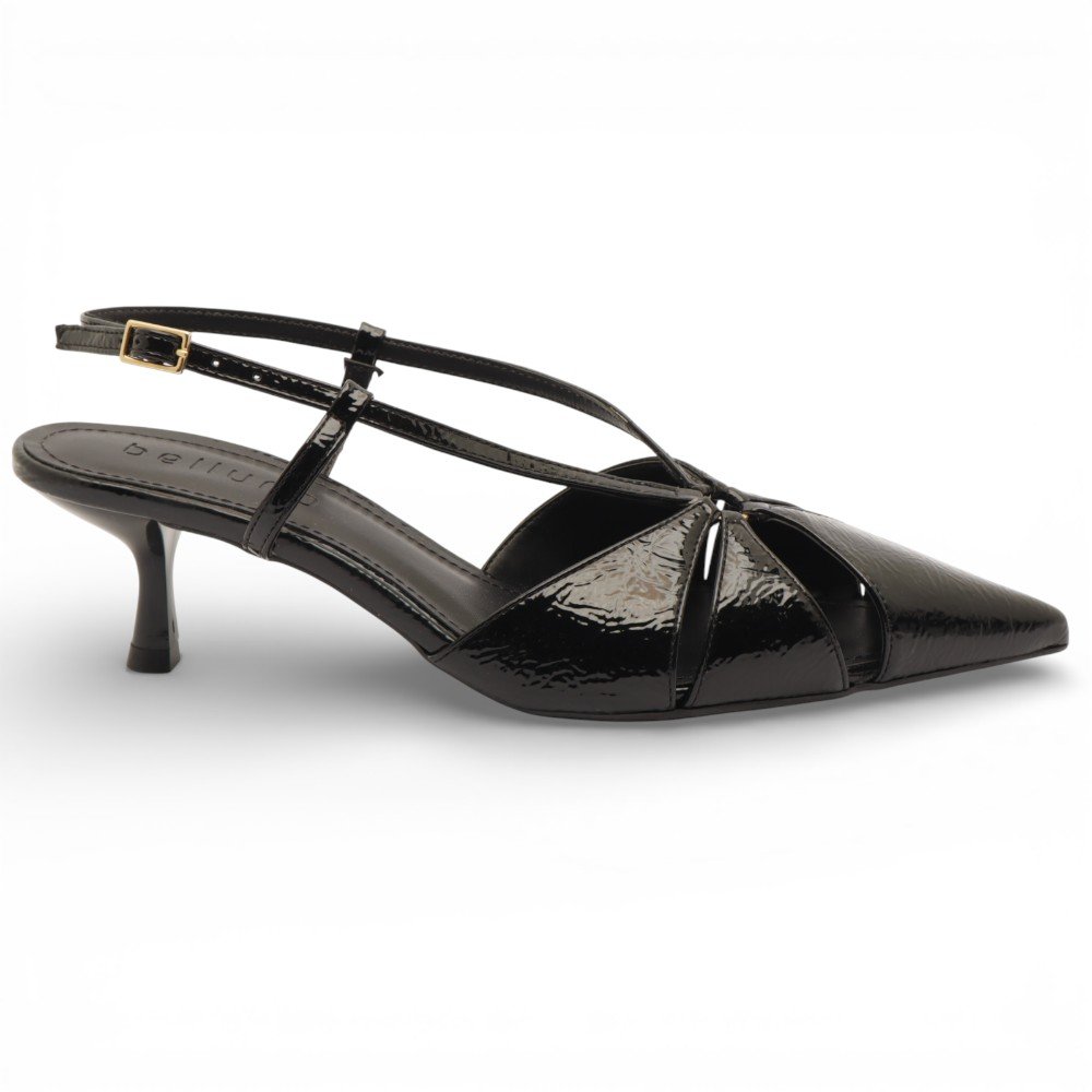 Scarpin Slingback Belluno Salto Fino Baixo Vazado
