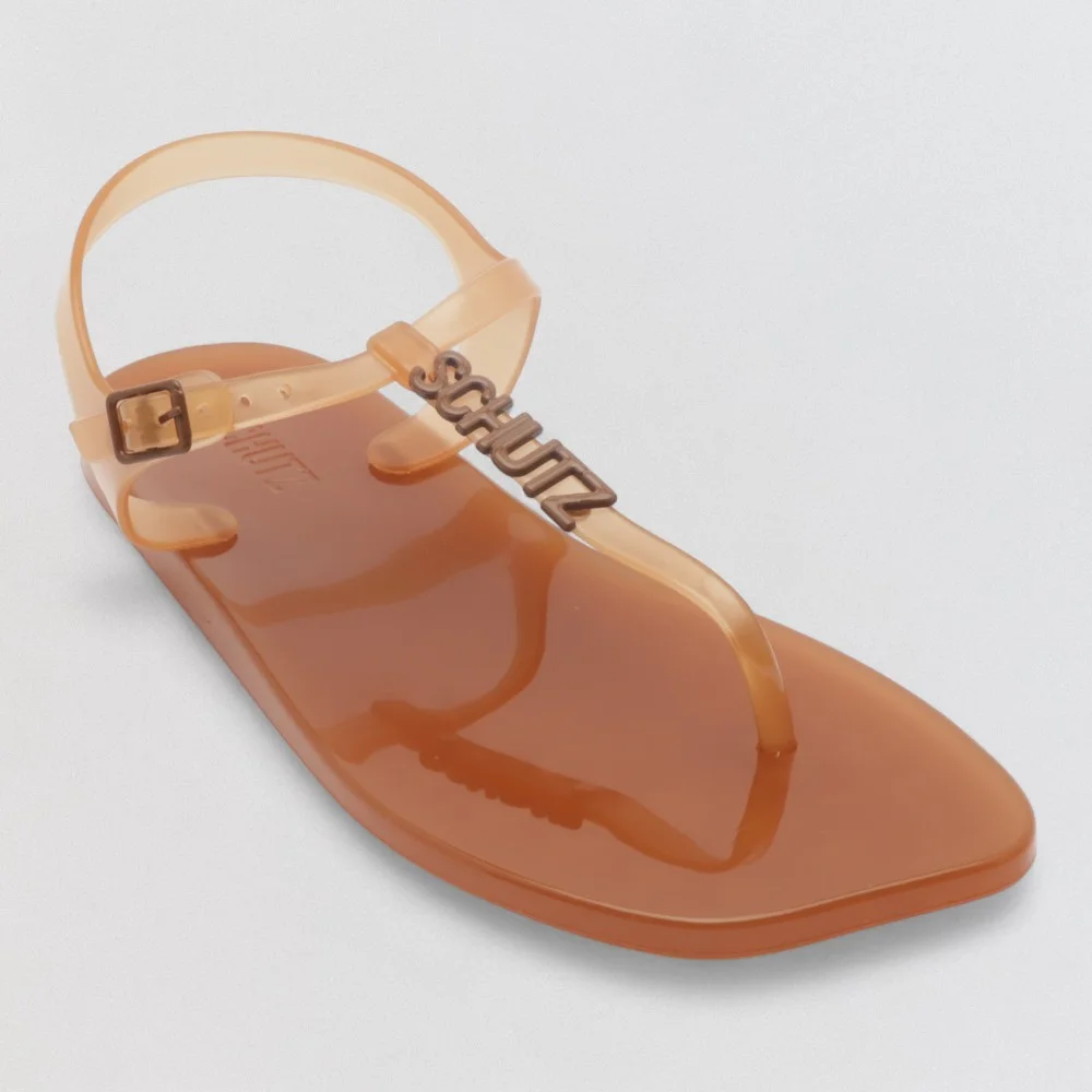 Chinelo Feminino Schutz Flat Dedo Marrom 3