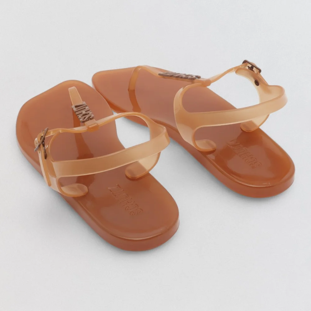Chinelo Feminino Schutz Flat Dedo Marrom 5