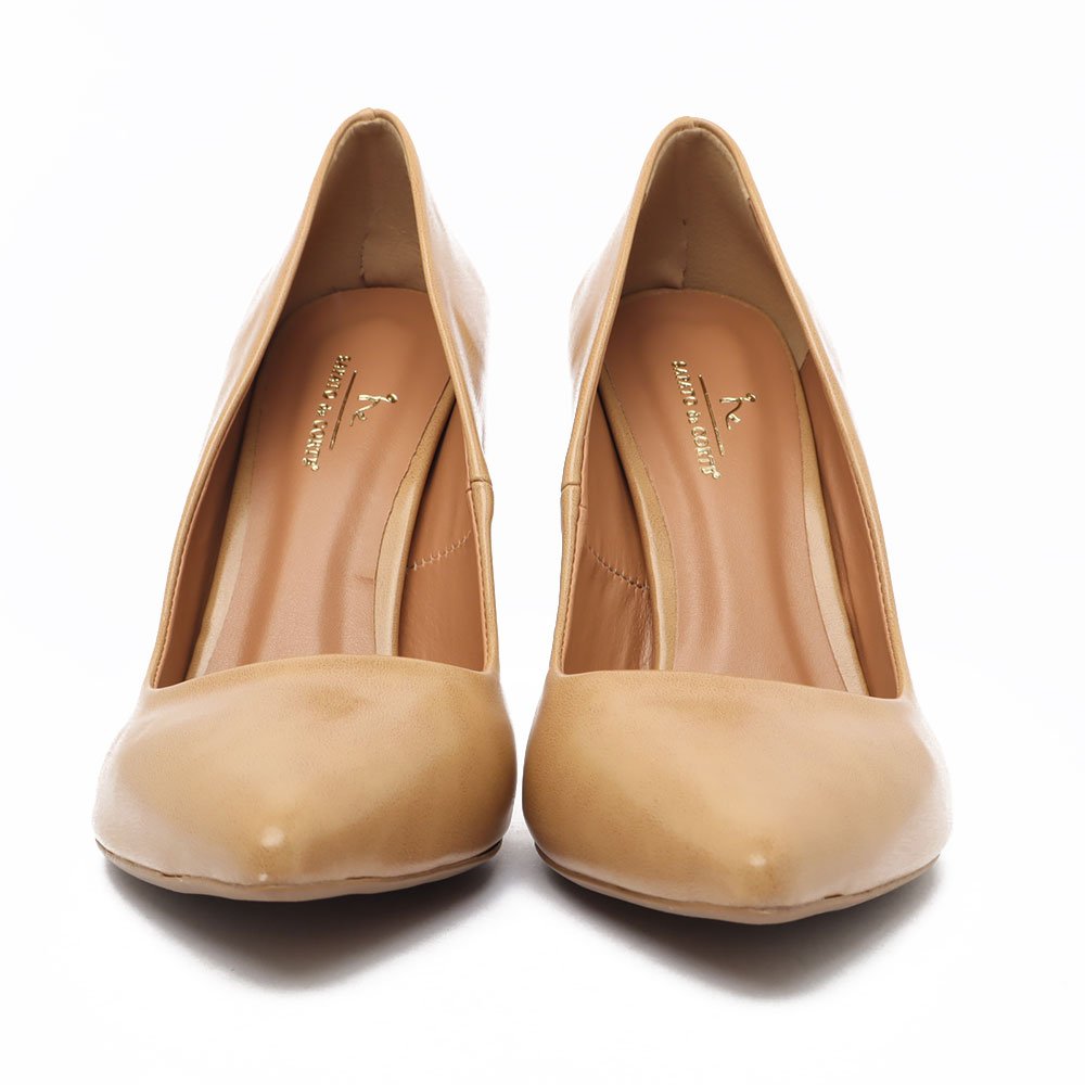 Scarpin  Sapato Da Corte Salto Alto Fino Tradicional Bege 7
