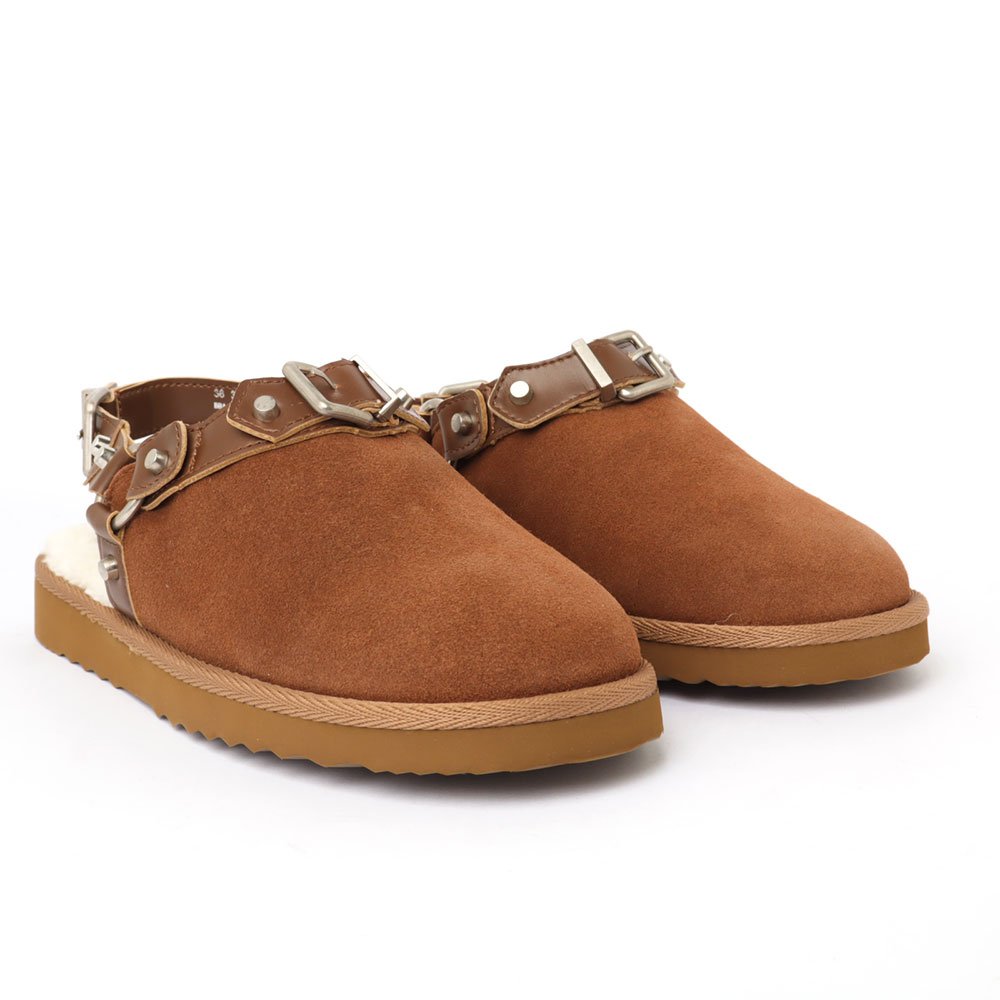 Mule Maple Schutz Couro Pelúcia Marrom 3