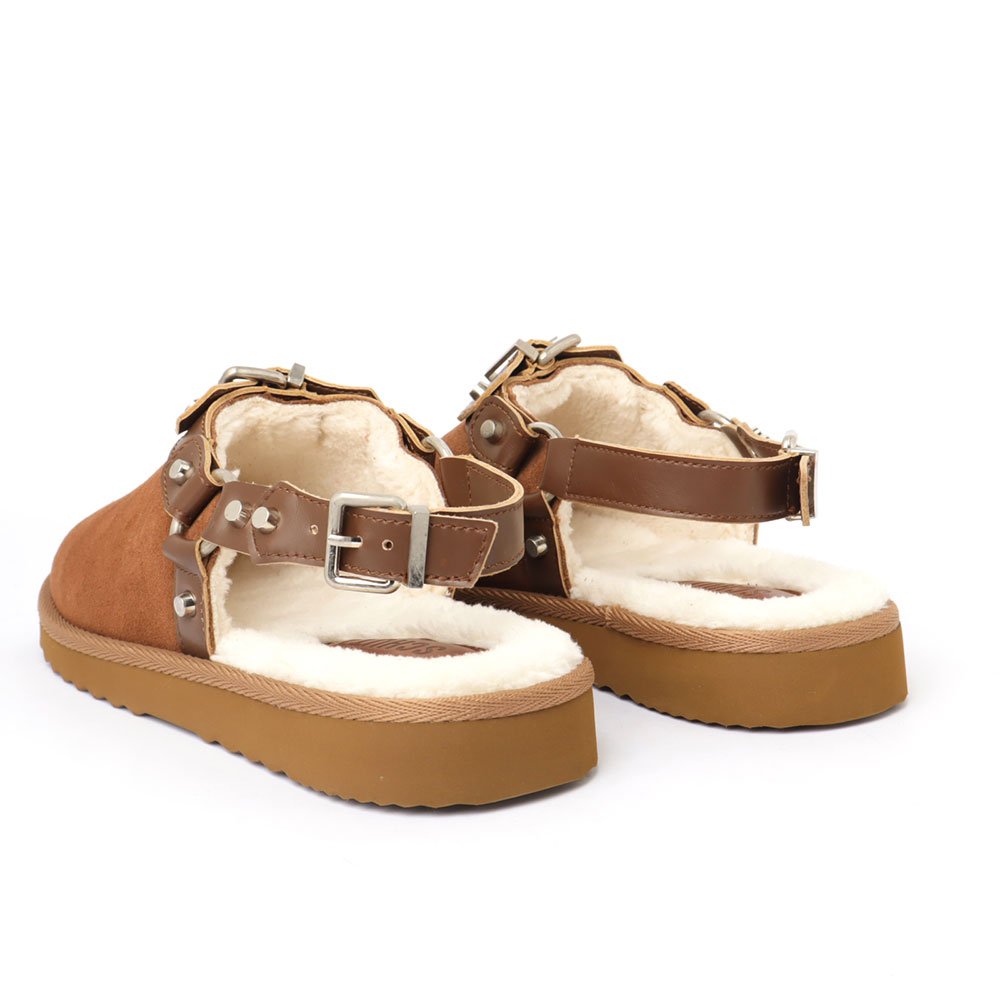 Mule Maple Schutz Couro Pelúcia Marrom 4