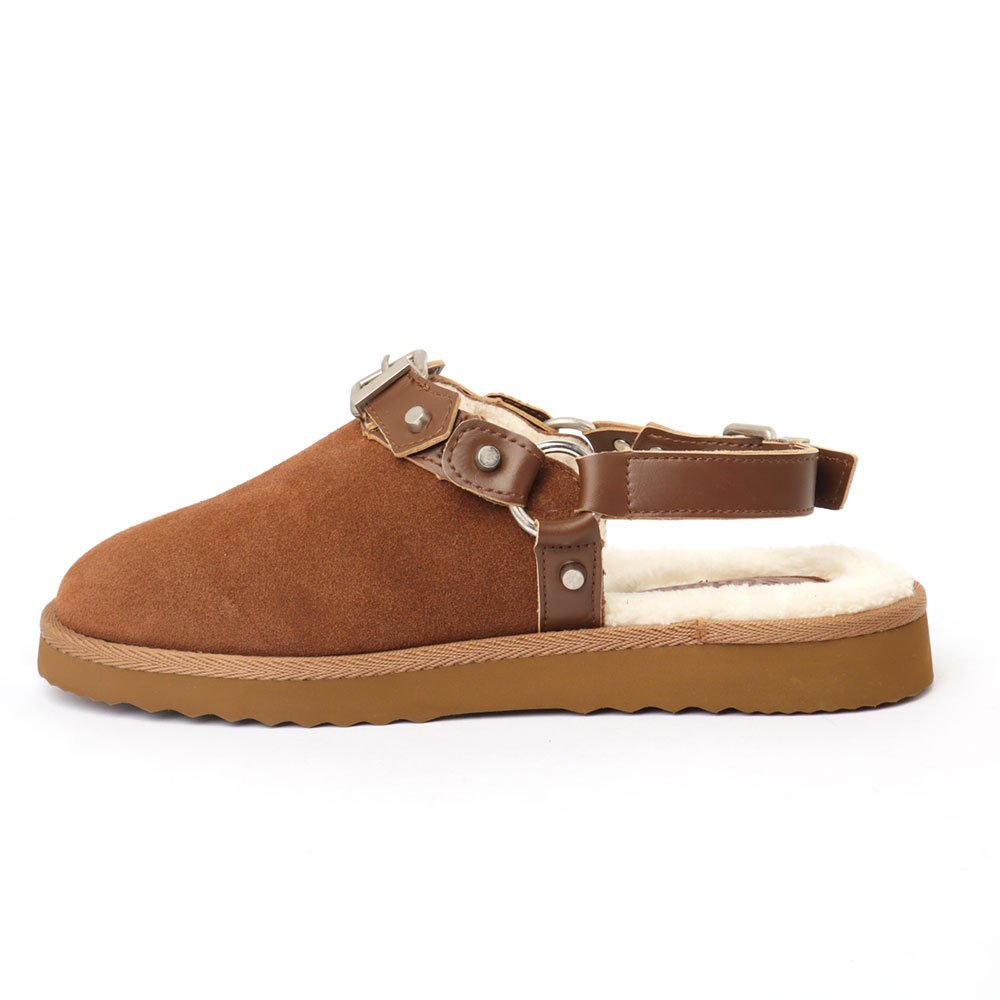 Mule Maple Schutz Couro Pelúcia Marrom 6