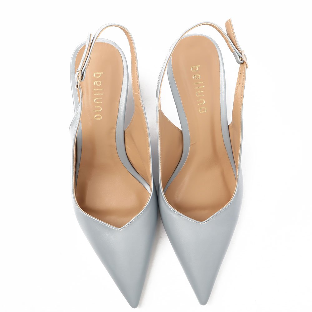 Slingback Belluno Salto Médio Vírgula Decote V Azul 5