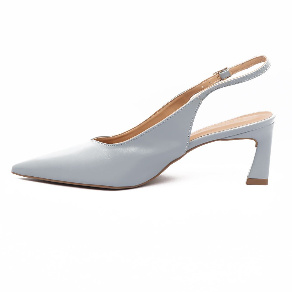 Slingback Belluno Salto Médio Vírgula Decote V Azul 6