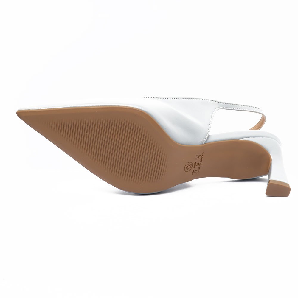 Slingback Belluno Salto Médio Vírgula Decote V Azul 9