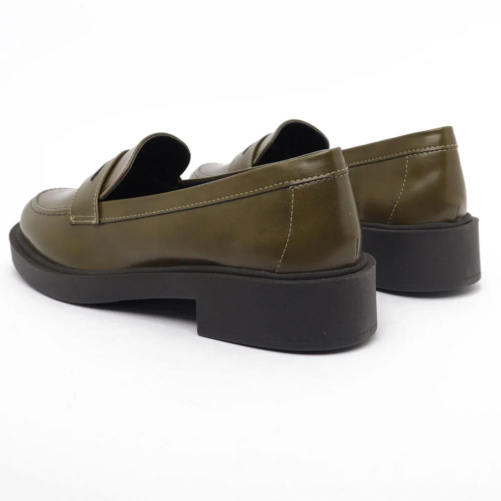 Mocassim Feminino Belluno Sola Alta Vira Olho De Gato Verde 4