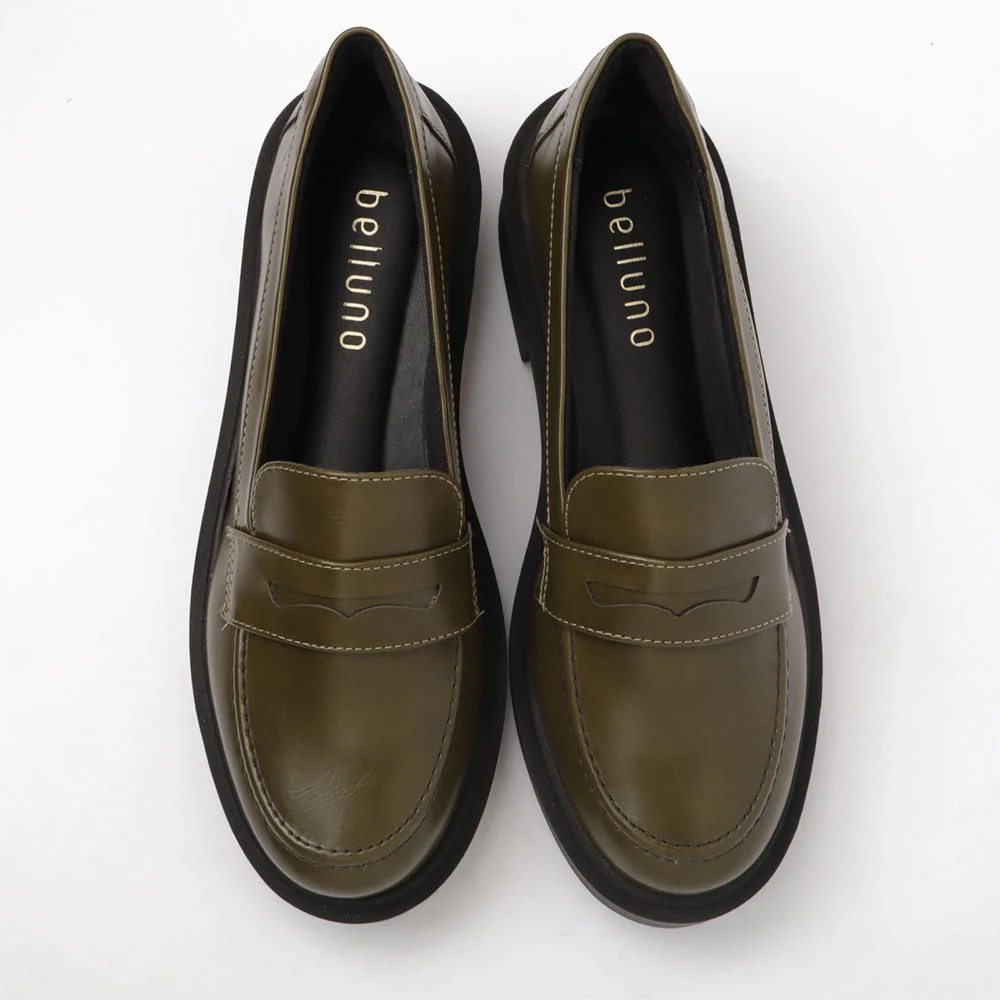 Mocassim Feminino Belluno Sola Alta Vira Olho De Gato Verde 5