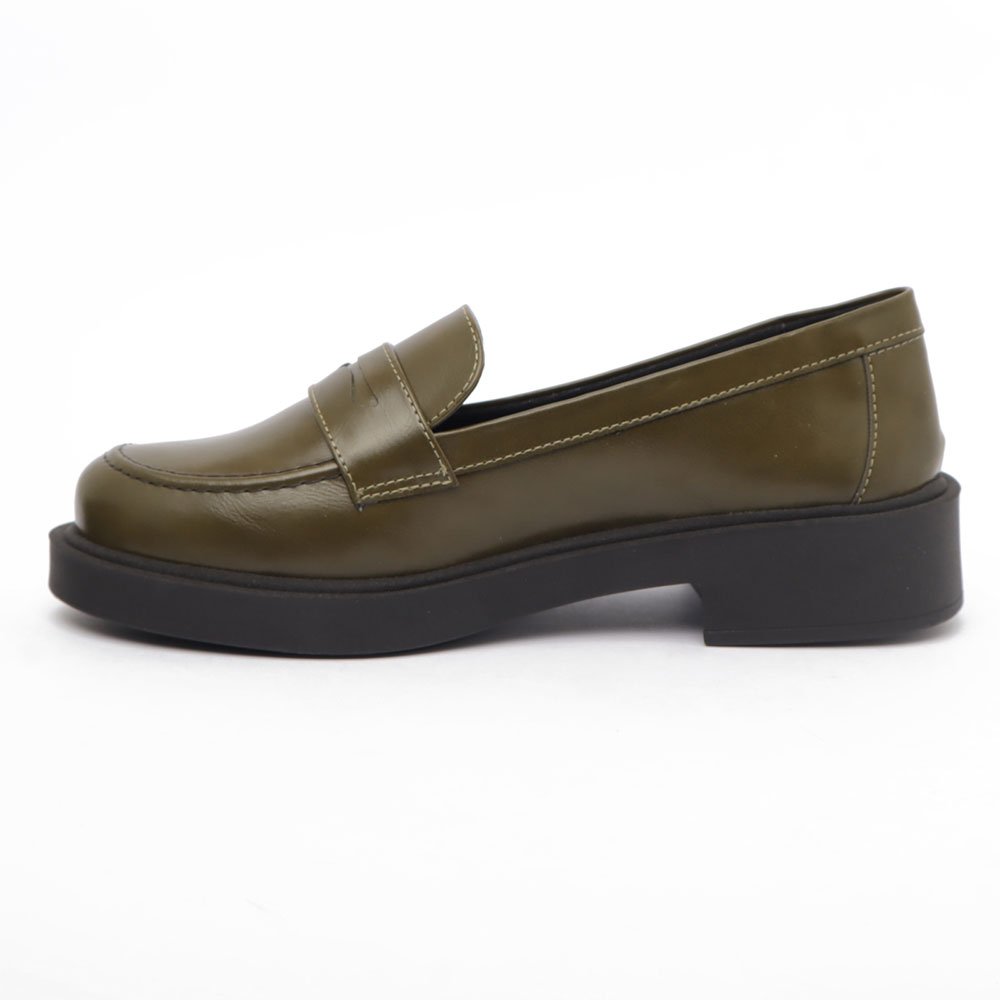 Mocassim Feminino Belluno Sola Alta Vira Olho De Gato Verde 6