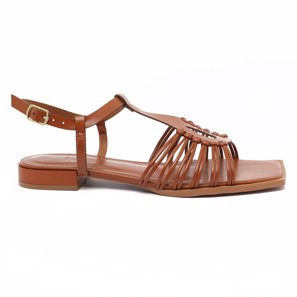 Sandália Flat Sapato Da Corte Bico Quadrado Gota